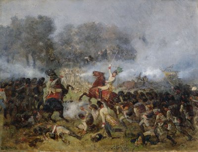 Infantry Battle in Gunpowder Smoke by Reinhold Braun